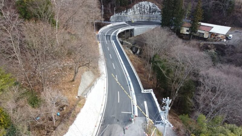 令和2年度 防災・安全交付金（道路）（緊急対策事業）工事（主）丸子信州新線　長野市 大岡1工区〔令和4年1月竣工〕